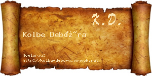 Kolbe Debóra névjegykártya